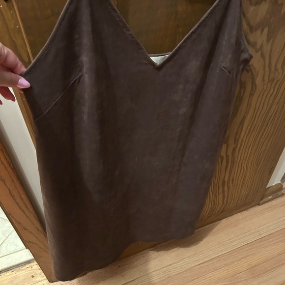 Aritzia Wilfred Free Vivienne Dress Spaghetti Strap Mini Dress Brown | Large - Picture 5 of 7